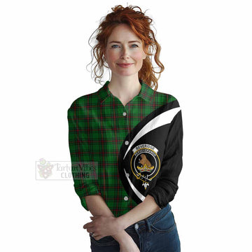 Beveridge Tartan Women's Casual Shirt with Family Crest Circle Style Female - Tartan Vibes Clothing