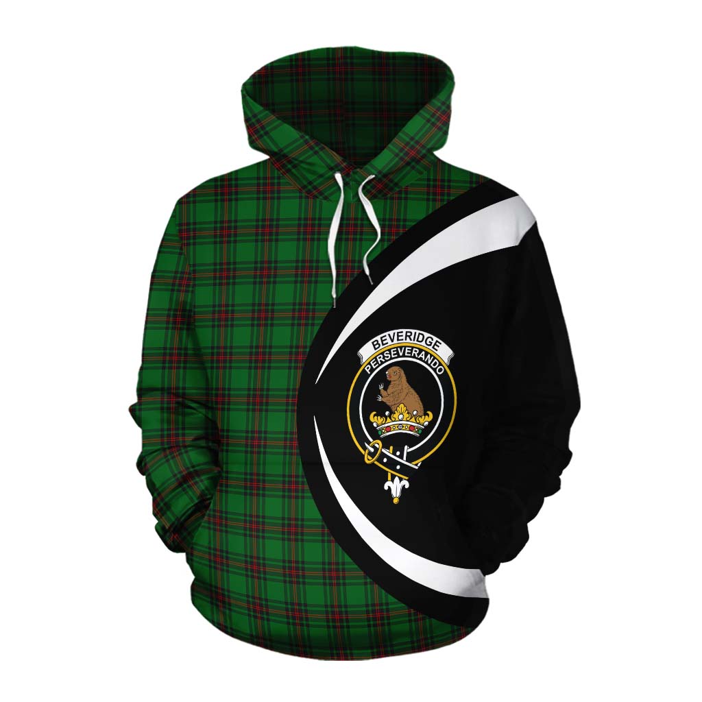 Beveridge Tartan Cotton Hoodie with Family Crest Circle Style Pullover Hoodie XS - Tartan Vibes Clothing