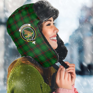 Beveridge Tartan Winter Trapper Hat with Family Crest Winter Trapper Hat Universal Fit Circumference 22.8in (58cm) - Tartan Vibes Clothing