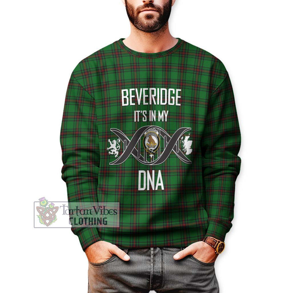 Beveridge Tartan Sweatshirt with Family Crest DNA In Me Style Unisex - Tartan Vibes Clothing