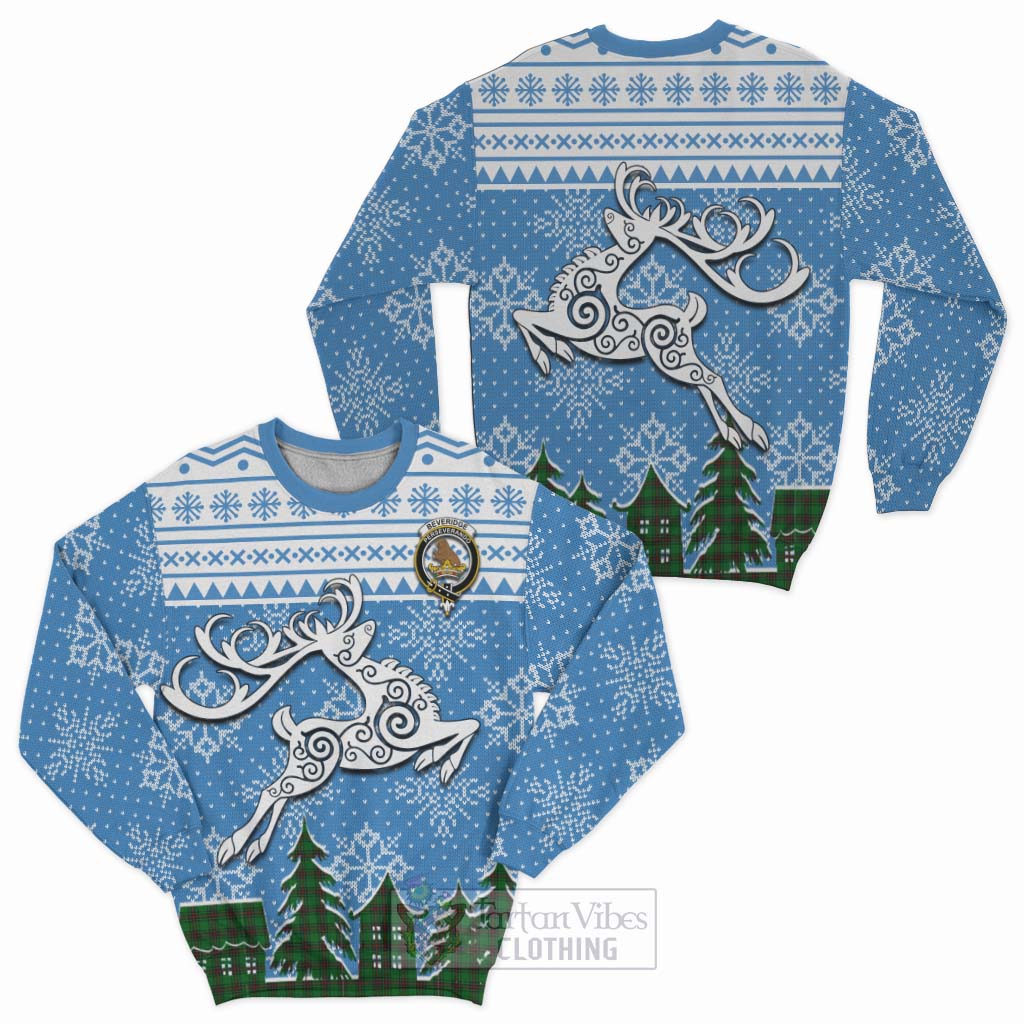 Beveridge Clan Christmas Sweatshirt Celtic Reindeer Style Unisex - Tartan Vibes Clothing