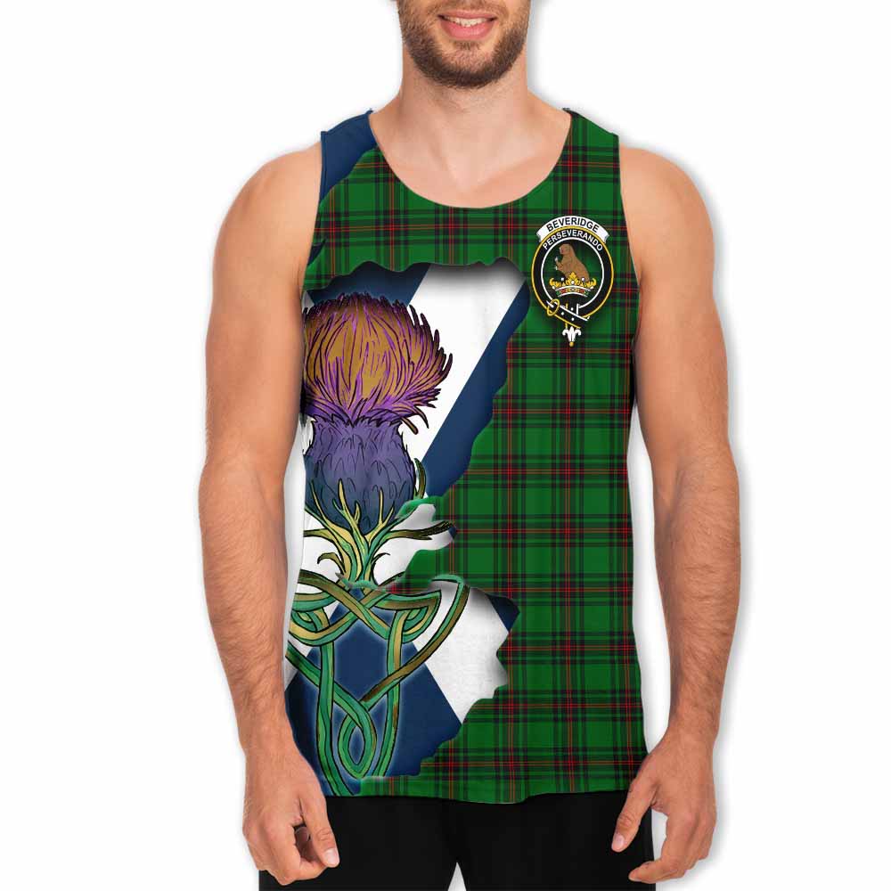 Tartan Vibes Clothing Beveridge Tartan Family Crest Men's Tank Top Scottish Thistle Celtic Inspired