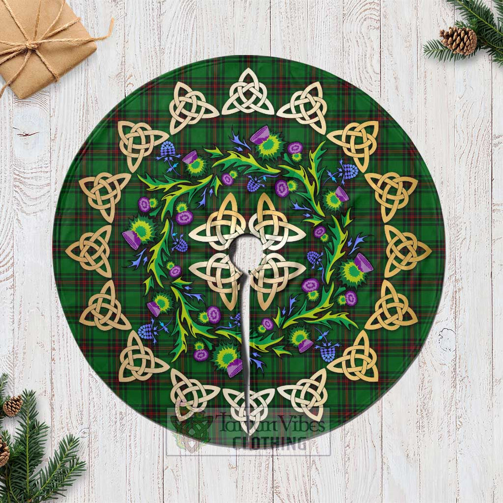 Beveridge Tartan Christmas Tree Skirt with Thistle Celtic Knot Style Casual Tree Skirts - Tartan Vibes Clothing