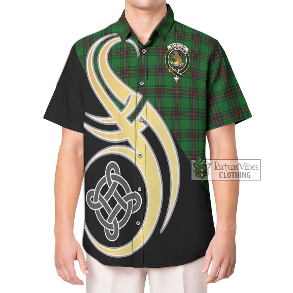 Beveridge Tartan Hawaiian Shirt with Family Crest and Celtic Symbol Style Kid - Tartan Vibes Clothing
