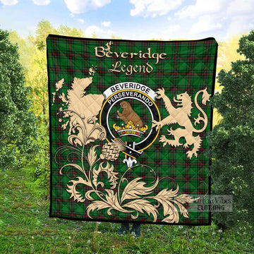 Tartan Vibes Clothing Beveridge Tartan Quilt with Family Crest and Scottish Symbol Style