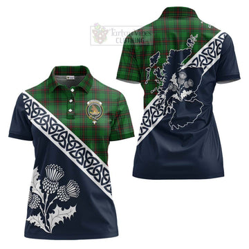 Beveridge Tartan Women's Polo Shirt Featuring Thistle and Scotland Map Women - Tartanvibesclothing Store