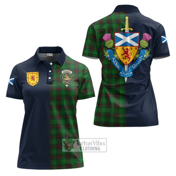 Beveridge Tartan Women's Polo Shirt Alba with Scottish Lion Royal Arm Half Style Women - Tartan Vibes Clothing