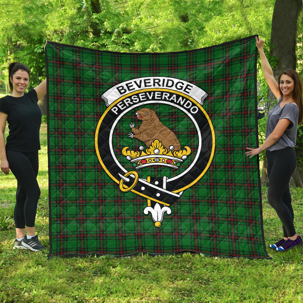 Beveridge Tartan Quilt with Family Crest - Tartanvibesclothing
