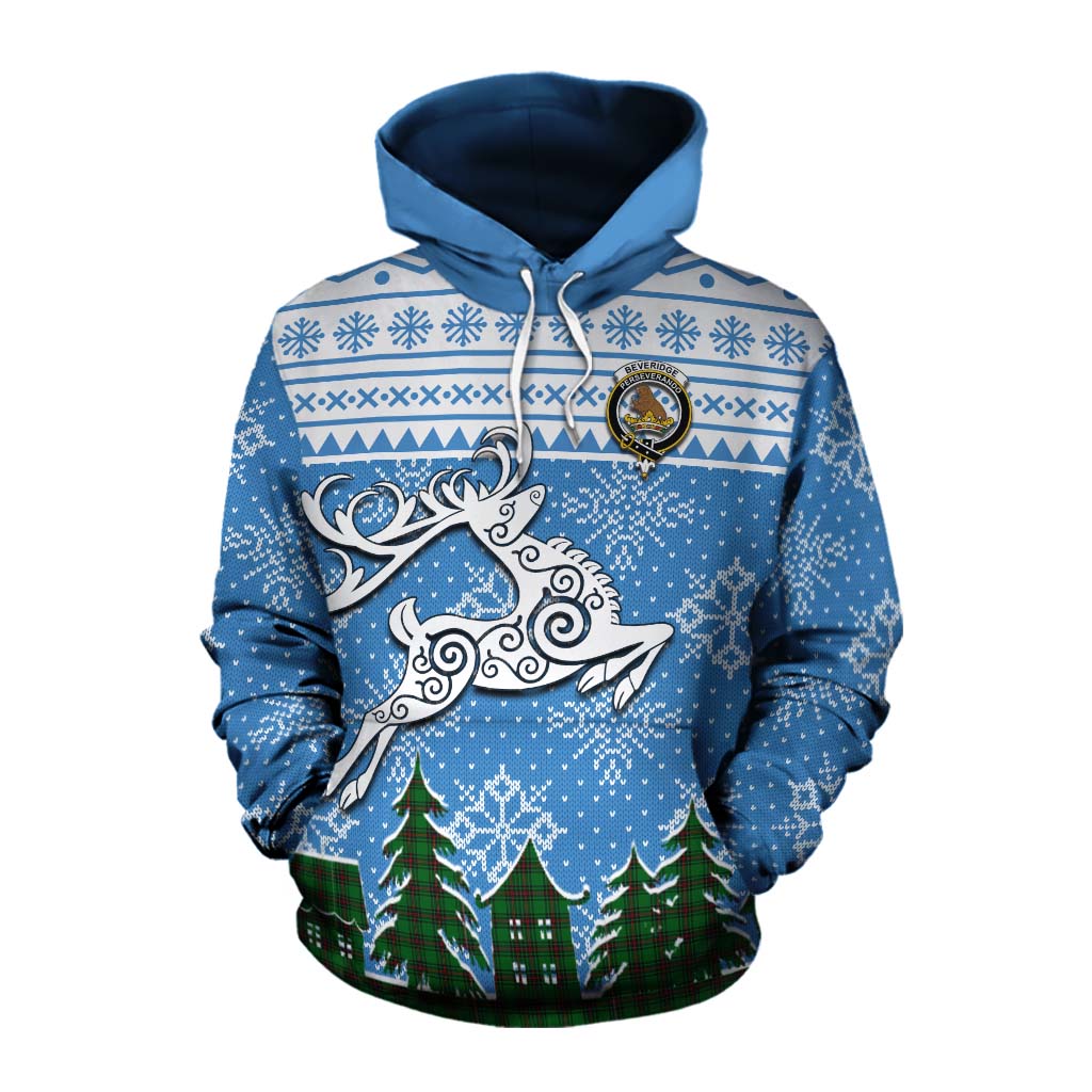 Beveridge Clan Christmas Cotton Hoodie Celtic Reindeer Style Pullover Hoodie XS - Tartan Vibes Clothing