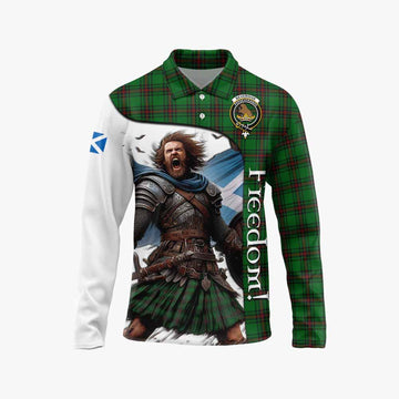 Beveridge Crest Tartan Long Sleeve Polo Shirt Inspired by the Freedom of Scottish Warrior Unisex - Tartan Vibes Clothing
