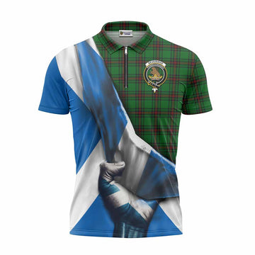 Beveridge Tartan Zipper Polo Shirt with Family Crest Scotland Patriotic Style Unisex - Tartan Vibes Clothing