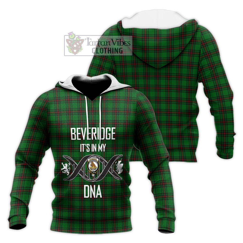 Beveridge Tartan Knitted Hoodie with Family Crest DNA In Me Style Unisex Knitted Pullover Hoodie - Tartan Vibes Clothing
