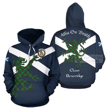Beveridge Tartan Lion Rampant Hoodie Proudly Display Your Heritage with Alba Gu Brath and Clan Name Zip Hoodie - Tartan Vibes Clothing
