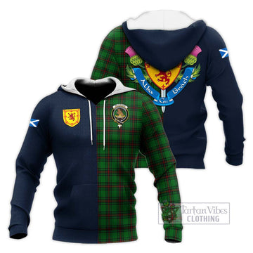Beveridge Tartan Knitted Hoodie Alba with Scottish Lion Royal Arm Half Style Unisex Knitted Pullover Hoodie - Tartan Vibes Clothing