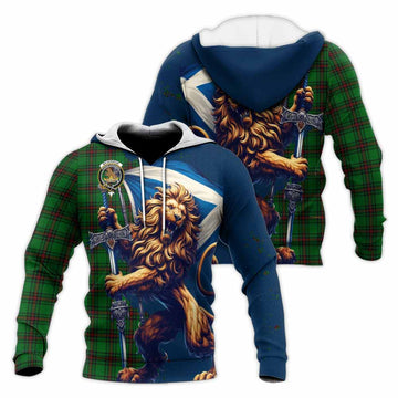 Beveridge Tartan Family Crest Knitted Hoodie with Scottish Majestic Lion Unisex Knitted Pullover Hoodie - Tartan Vibes Clothing
