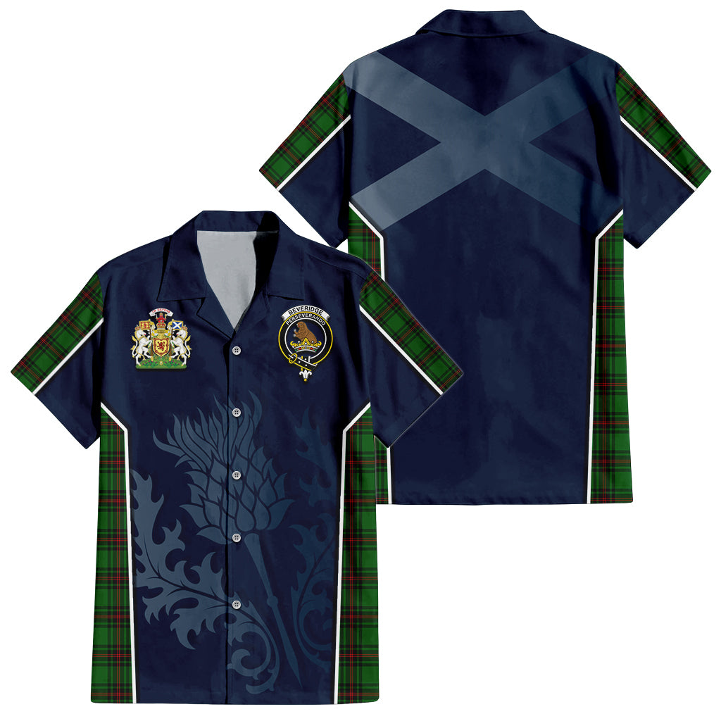 Beveridge Tartan Hawaiian Shirt with Family Crest and Scottish Thistle Vibes Sport Style Kid - Tartan Vibes Clothing