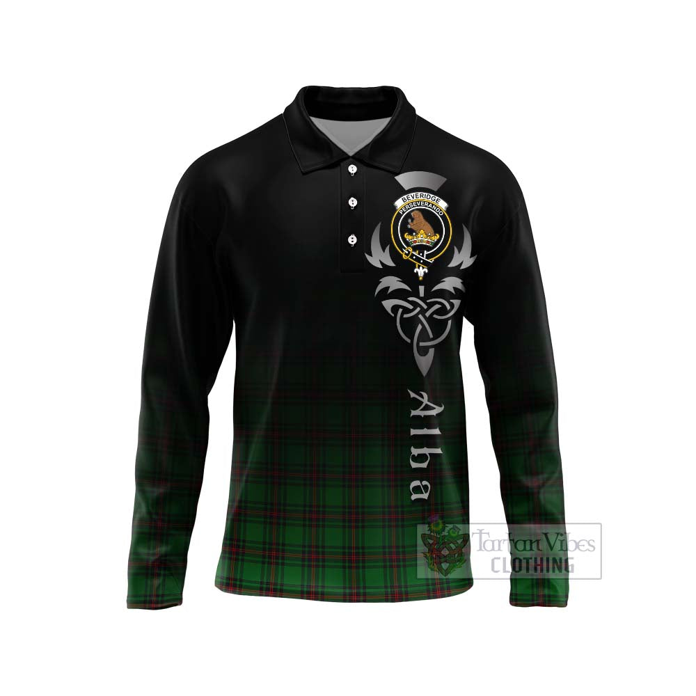 Beveridge Tartan Long Sleeve Polo Shirt Featuring Alba Gu Brath Family Crest Celtic Inspired Unisex - Tartan Vibes Clothing