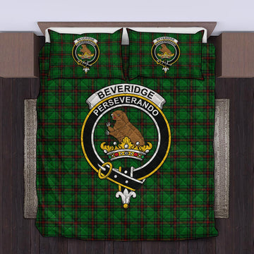 Beveridge Tartan Quilt Bed Set with Family Crest King - Tartan Vibes Clothing
