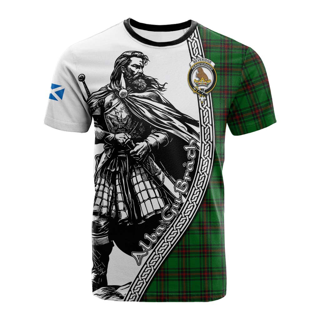 Beveridge Tartan Clan Crest Cotton T-shirt with Highlander Warrior Celtic Style Kid's Shirt - Tartan Vibes Clothing