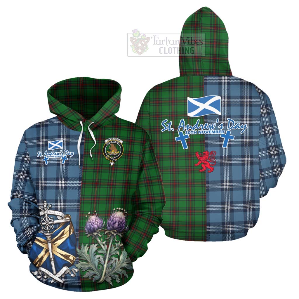 Beveridge Tartan Hoodie Happy St. Andrew's Day Half Tartan Style Zip Hoodie - Tartan Vibes Clothing