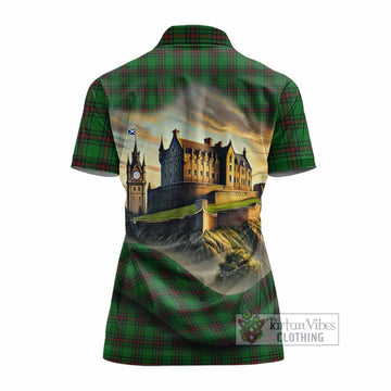 Beveridge Tartan Family Crest Women's Polo Shirt with Scottish Ancient Castle Style - Tartan Vibes Clothing