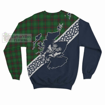 Beveridge Tartan Sweatshirt Featuring Thistle and Scotland Map - Tartan Vibes Clothing