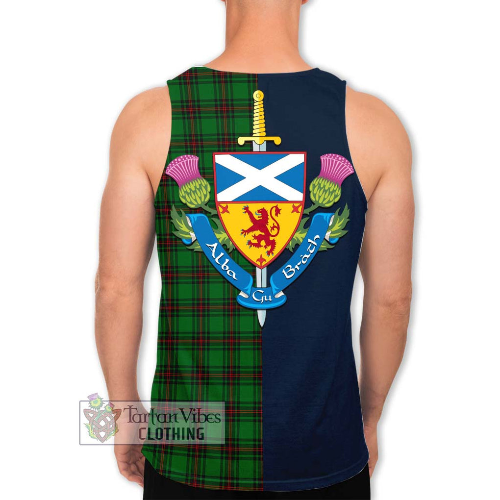 Beveridge Tartan Men's Tank Top Alba with Scottish Lion Royal Arm Half Style - Tartan Vibes Clothing