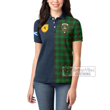 Beveridge Tartan Women's Polo Shirt Alba with Scottish Lion Royal Arm Half Style - Tartan Vibes Clothing