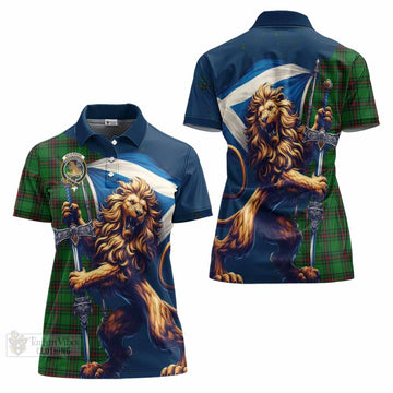 Beveridge Tartan Family Crest Women's Polo Shirt with Scottish Majestic Lion - Tartan Vibes Clothing