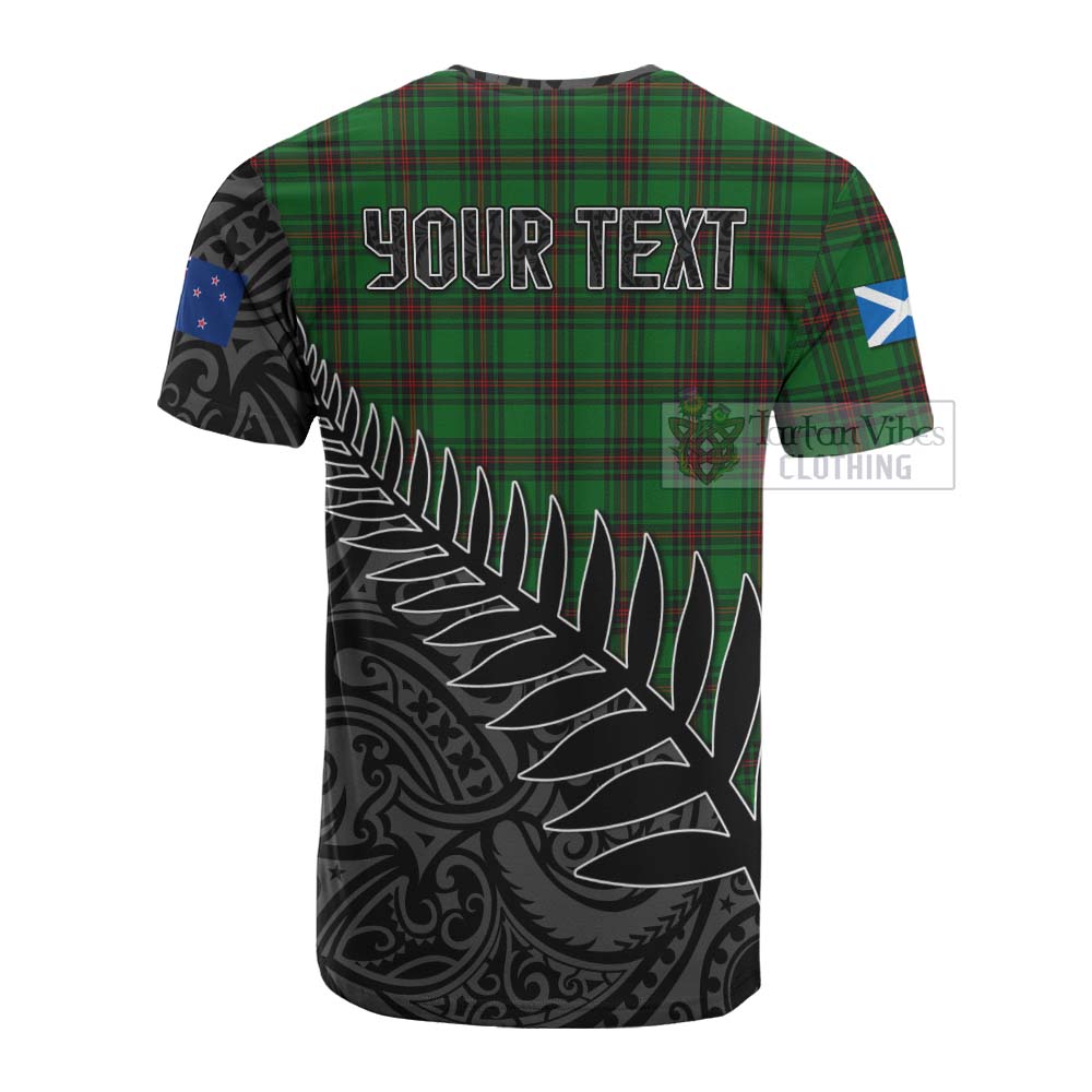 Tartan Vibes Clothing Beveridge Crest Tartan Cotton T-shirt with New Zealand Silver Fern Half Style