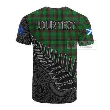 Tartan Vibes Clothing Beveridge Crest Tartan Cotton T-shirt with New Zealand Silver Fern Half Style