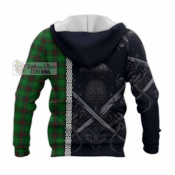 Beveridge Tartan Knitted Hoodie with Family Crest Cross Sword Thistle Celtic Vibes - Tartan Vibes Clothing