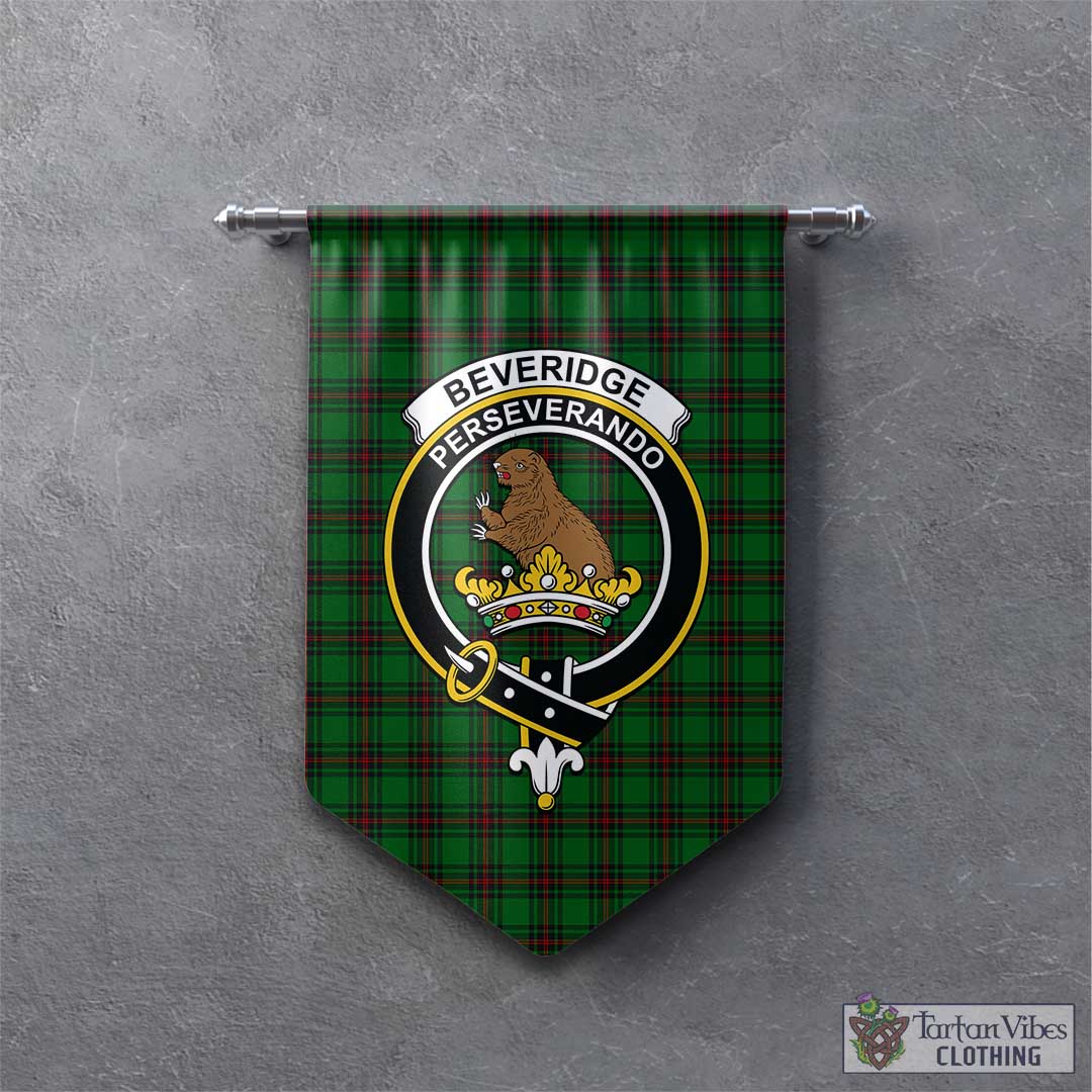 Beveridge Tartan Gonfalon, Tartan Banner with Family Crest - Tartan Vibes Clothing