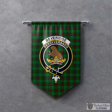 Beveridge Tartan Gonfalon, Tartan Banner with Family Crest - Tartan Vibes Clothing