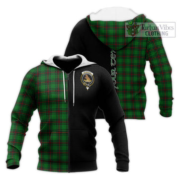 Beveridge Tartan Knitted Hoodie with Family Crest and Half Of Me Style Unisex Knitted Zip Hoodie - Tartan Vibes Clothing