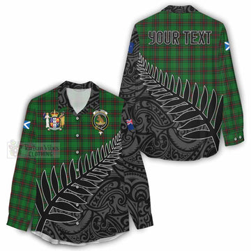 Beveridge Crest Tartan Women's Casual Shirt with New Zealand Silver Fern Half Style - Tartan Vibes Clothing