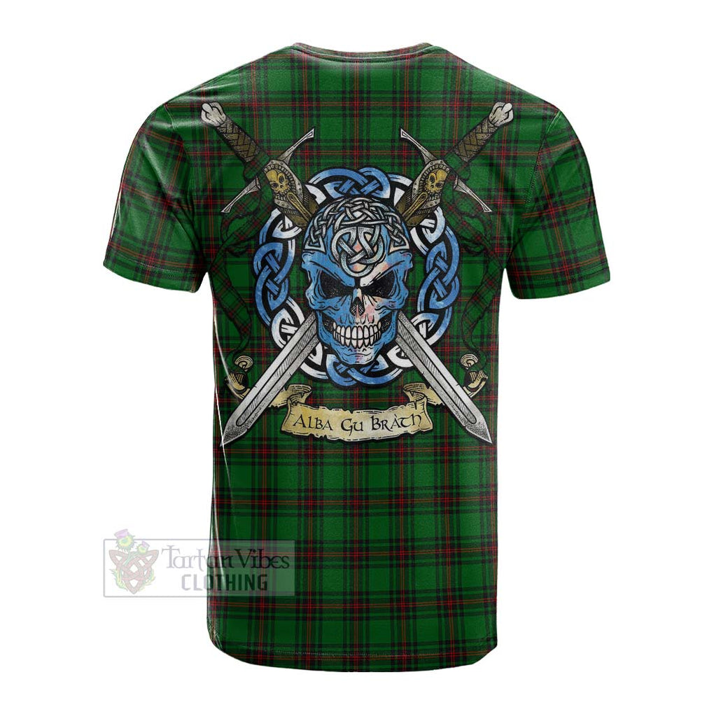 Beveridge Tartan Cotton T-shirt with Family Crest Celtic Skull Style Men's Shirt - Tartan Vibes Clothing