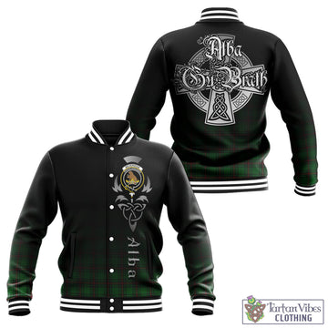 Tartan Vibes Clothing Beveridge Tartan Baseball Jacket Featuring Alba Gu Brath Family Crest Celtic Inspired