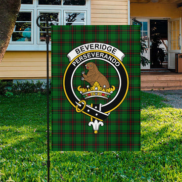 Beveridge Tartan Garden Flag with Family Crest