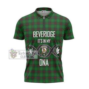 Beveridge Tartan Zipper Polo Shirt with Family Crest DNA In Me Style - Tartan Vibes Clothing