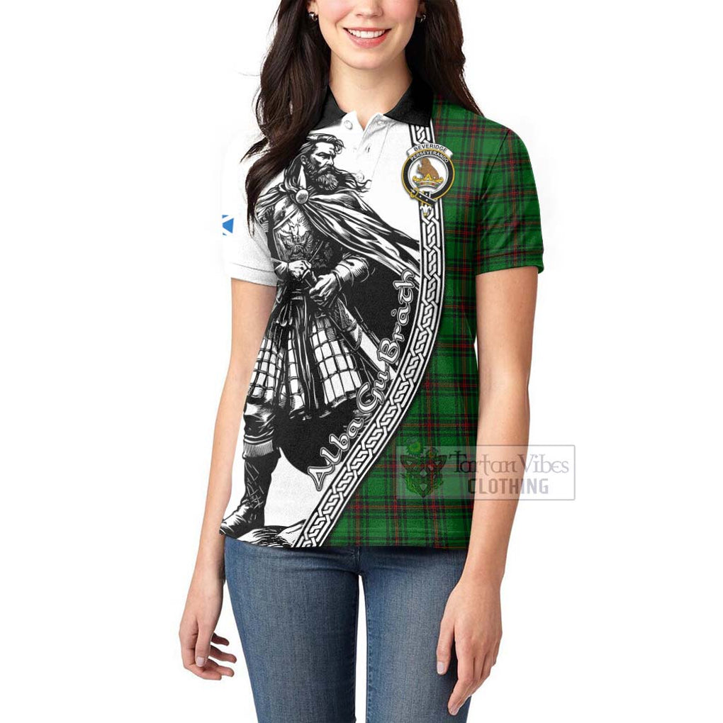 Beveridge Tartan Clan Crest Women's Polo Shirt with Highlander Warrior Celtic Style - Tartan Vibes Clothing