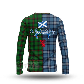 Beveridge Tartan Long Sleeve T-Shirt Happy St. Andrew's Day Half Tartan Style - Tartan Vibes Clothing