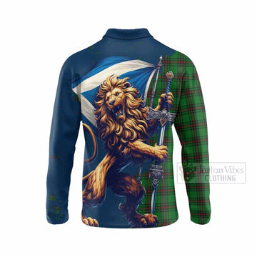 Beveridge Tartan Family Crest Long Sleeve Polo Shirt with Scottish Majestic Lion - Tartan Vibes Clothing