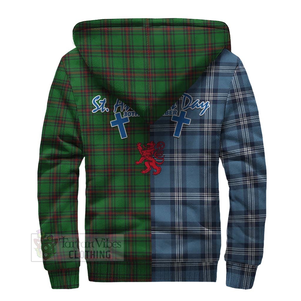 Beveridge Tartan Sherpa Hoodie Happy St. Andrew's Day Half Tartan Style - Tartan Vibes Clothing