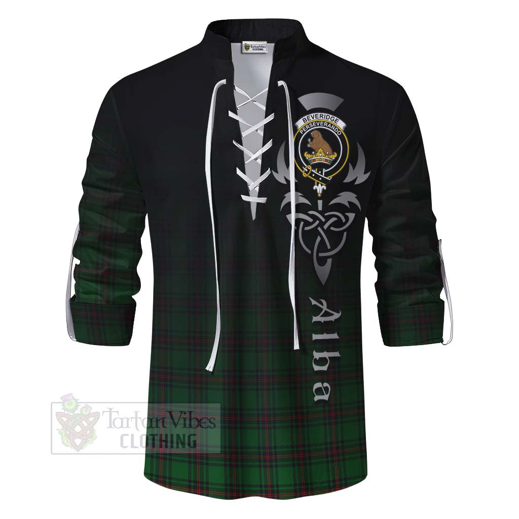 Beveridge Tartan Ghillie Kilt Shirt Featuring Alba Gu Brath Family Crest Celtic Inspired - Tartan Vibes Clothing