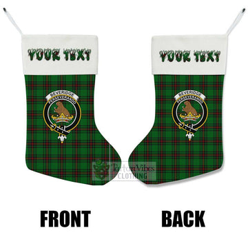 Beveridge Tartan Family Crest Christmas Stocking with Personalized Text - Tartan Vibes Clothing