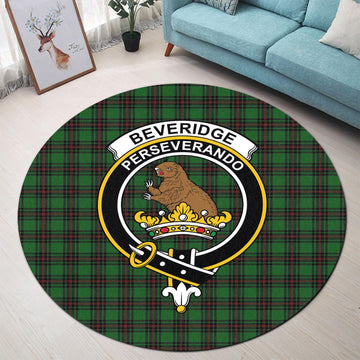 Beveridge Tartan Round Rug with Family Crest - Tartan Vibes Clothing