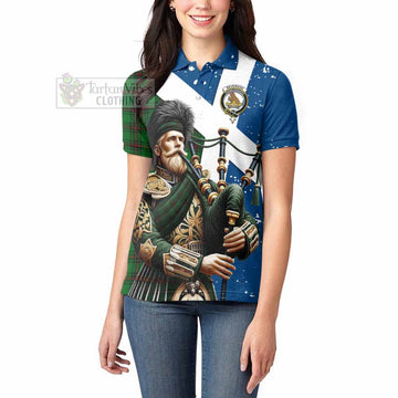 Beveridge Tartan Women's Polo Shirt with Family Crest Scottish Bagpiper Vibes - Tartan Vibes Clothing