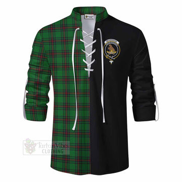 Beveridge Tartan Ghillie Kilt Shirt with Family Crest and Half Of Me Style - Tartan Vibes Clothing