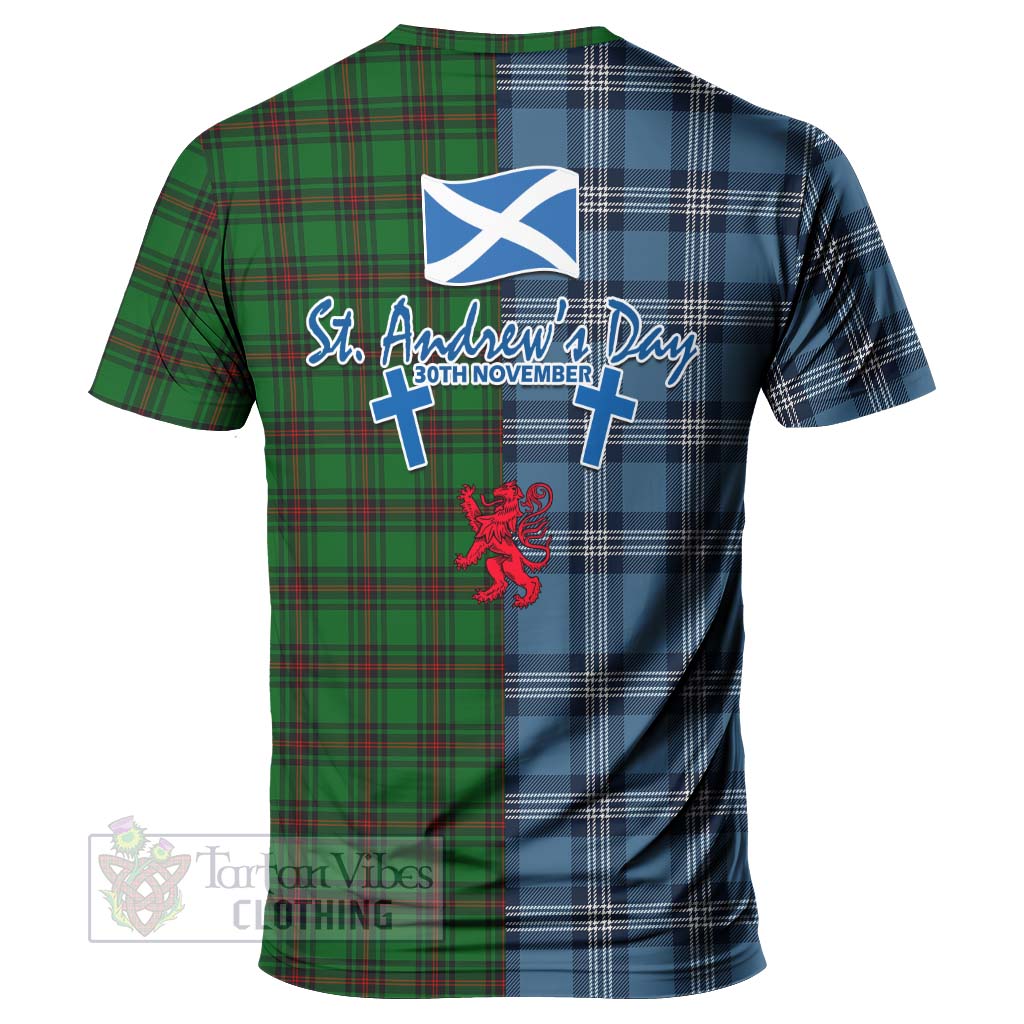 Beveridge Tartan T-Shirt Happy St. Andrew's Day Half Tartan Style - Tartan Vibes Clothing
